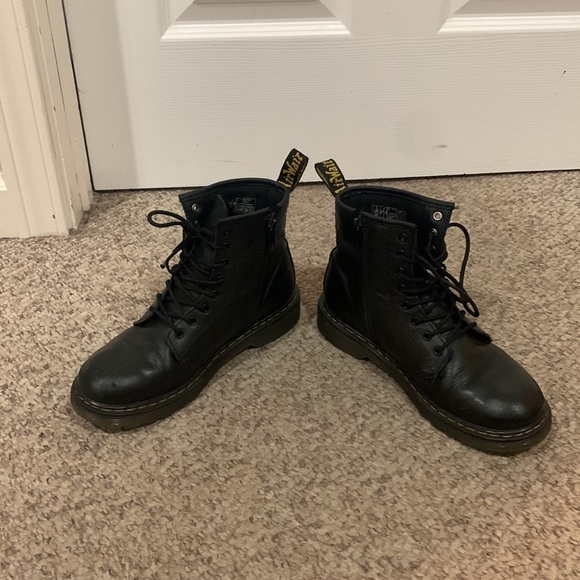 Dr Martens black lace up work combat air wave boots 5 - Picture 4 of 7